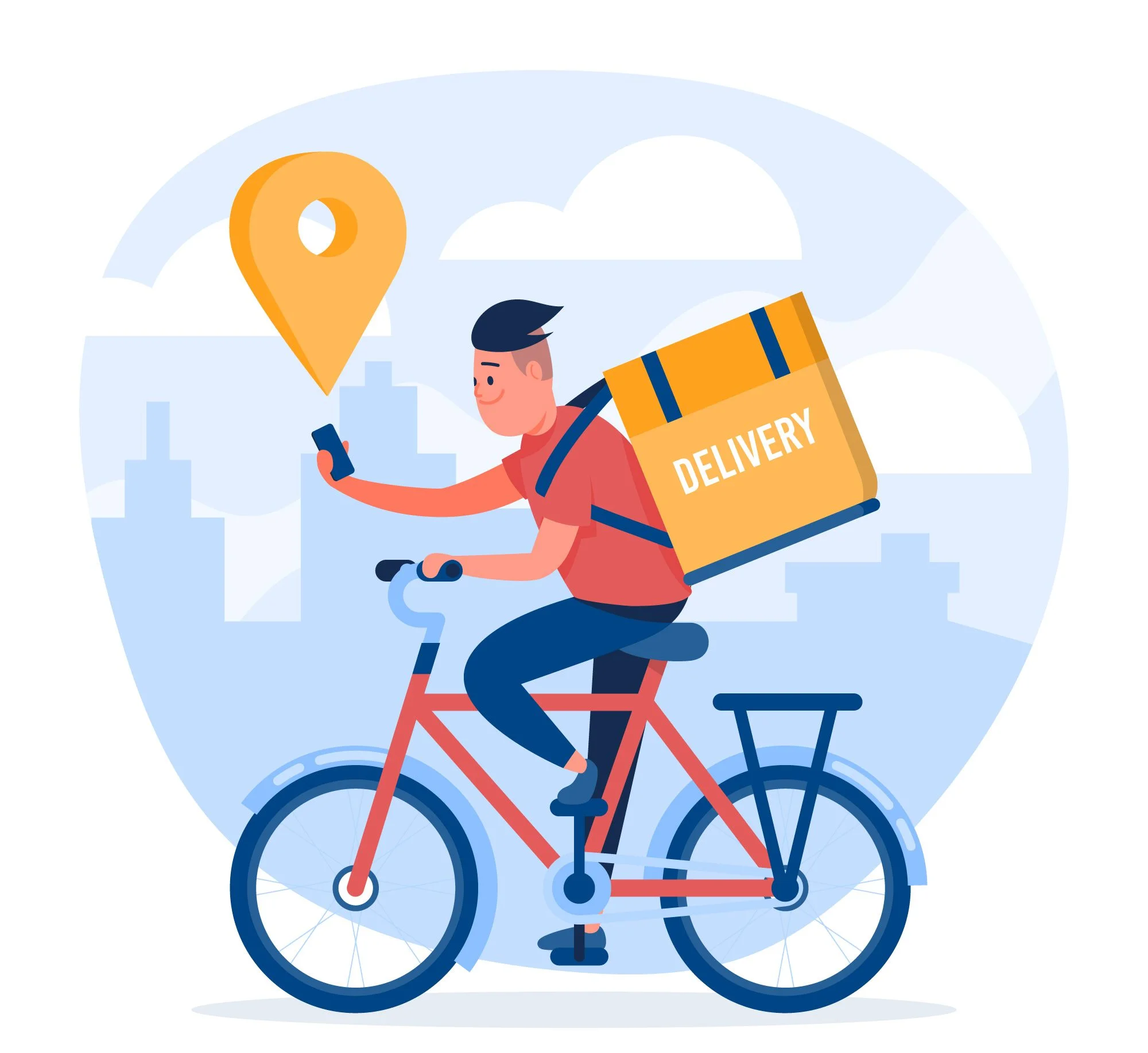 Delivery clipart with bi-cycle
